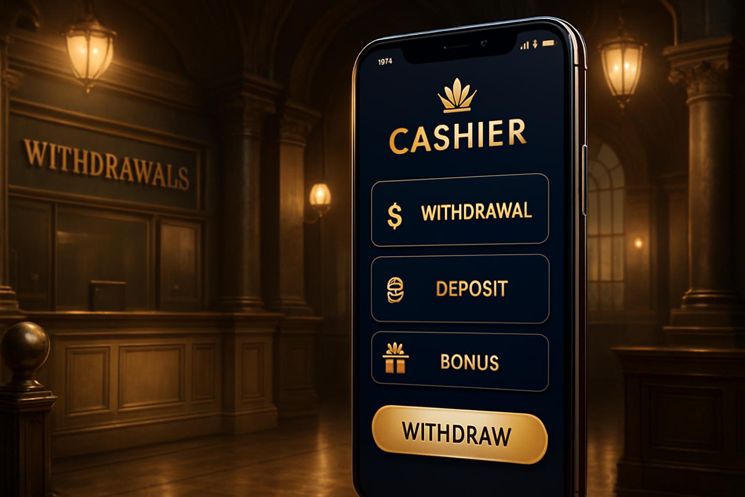 Cashier and withdrawal screen